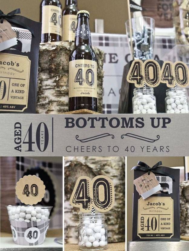 40 Year Old Birthday Gift Ideas
 Bottoms up 40th Birthday Party Ideas for Guys