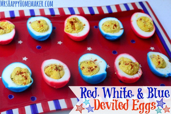 4Th Of July Deviled Eggs
 Red White & Blue Deviled Eggs Mrs Happy Homemaker