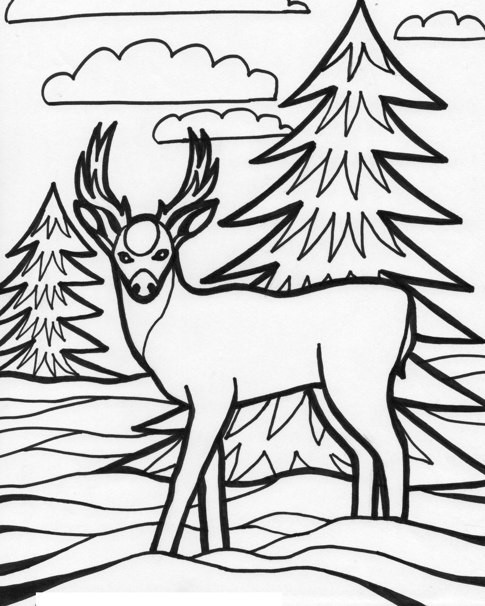 Animals Printable Coloring Pages
 For Education New Animal Deer Coloring Pages