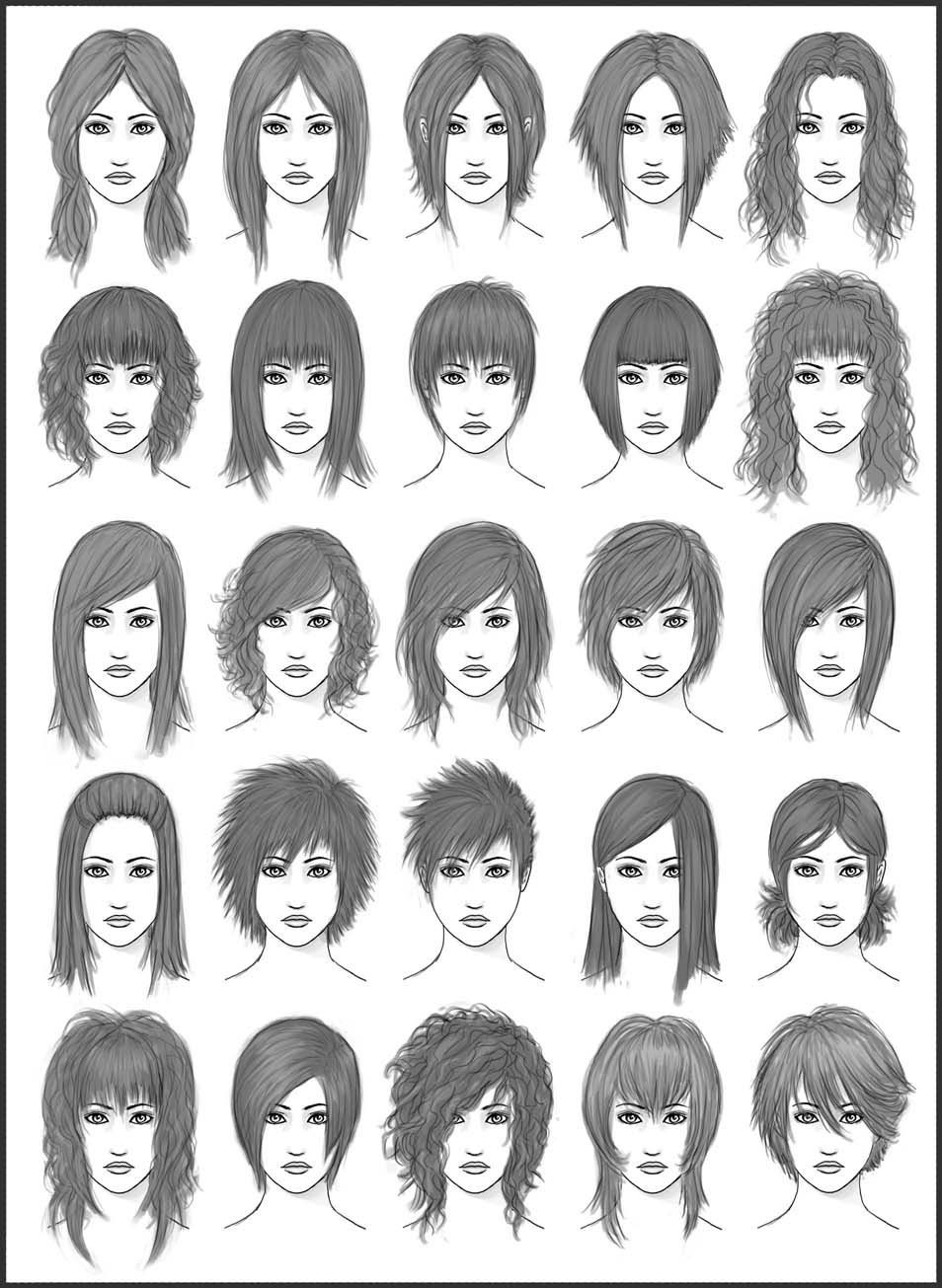 Anime Hairstyle Names Unique Women S Hair Set 2 By Dark Sheikah On Deviantart Lots Of Anime Hairstyle Names 