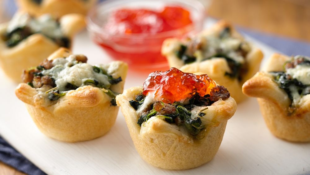 Appetizers With Crescent Rolls
 Sausage and Blue Cheese Crescent Cups recipe from