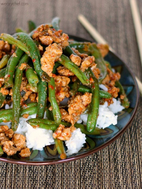 Asian Ground Turkey Recipes
 Chinese Green Beans with Ground Turkey over Rice