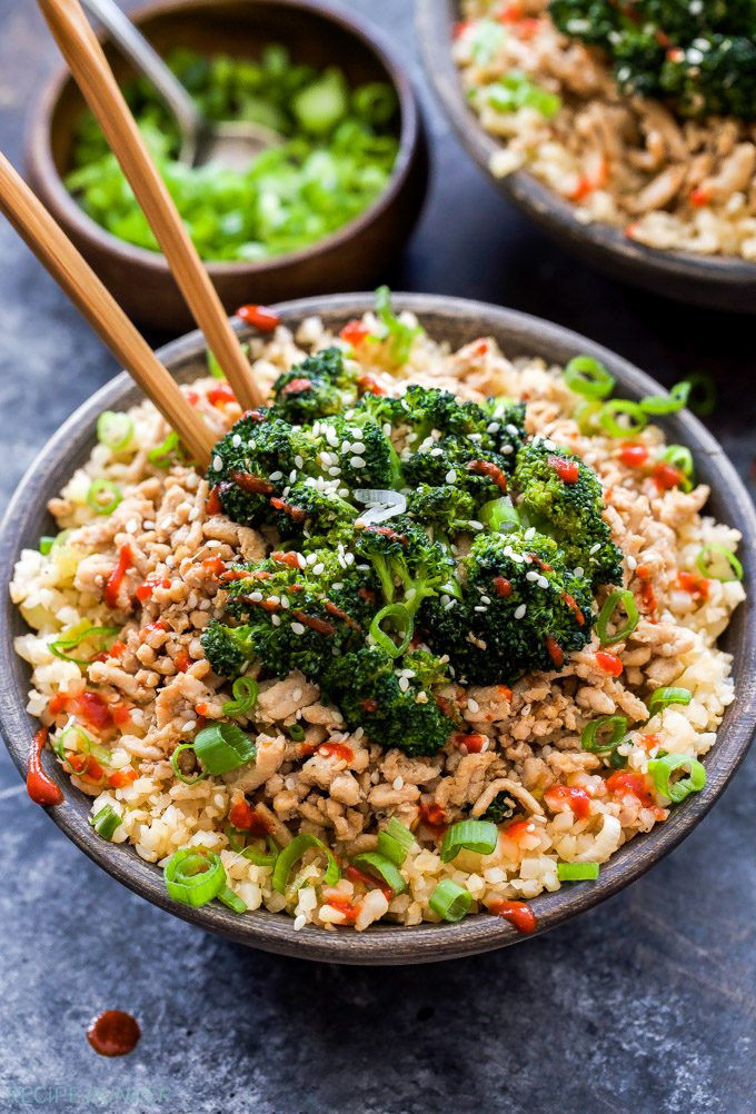 Asian Ground Turkey Recipes
 Asian Ground Turkey and Broccoli Cauliflower Rice Bowls