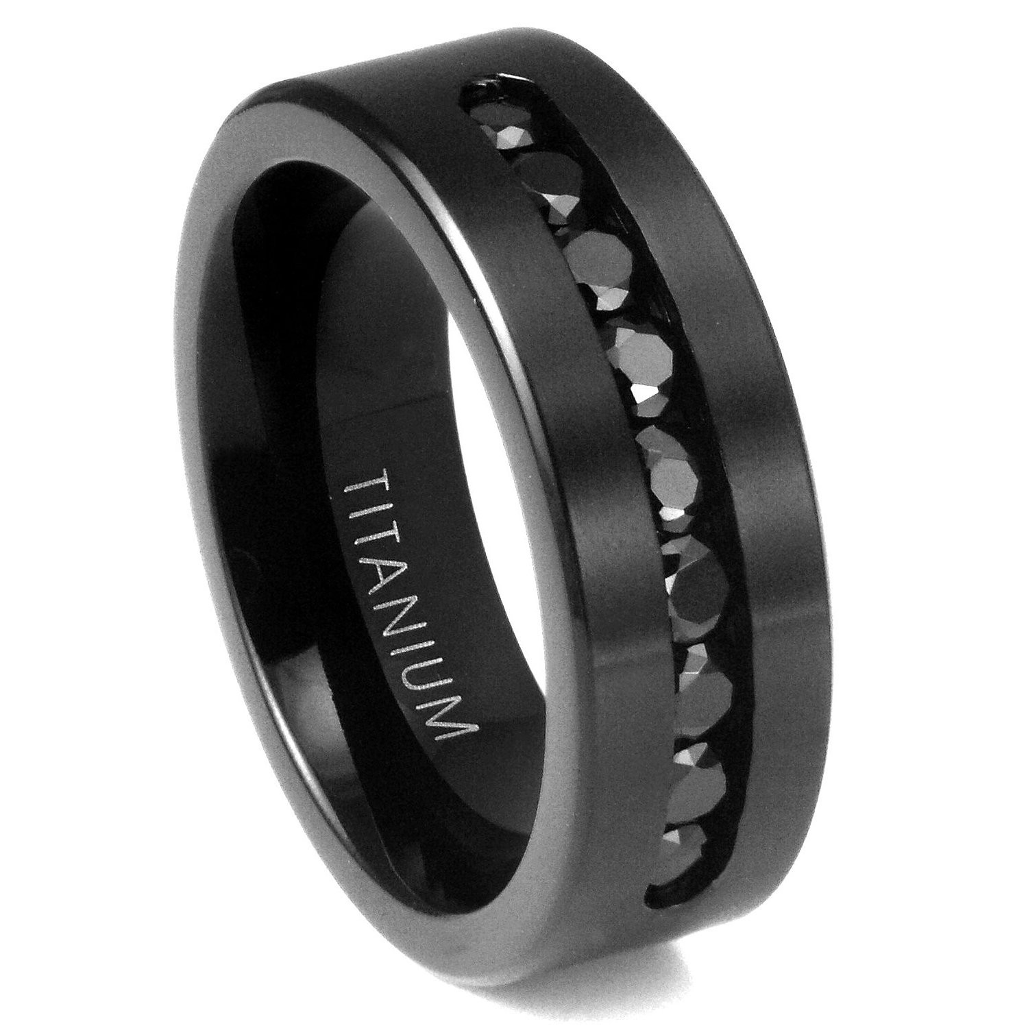 Black Mens Wedding Ring
 Collection Black Diamond Mens Wedding Bands Black Titanium