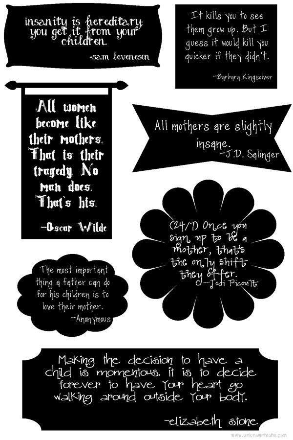 Black Mothers Day Quotes
 Printable Black And White Quotes QuotesGram