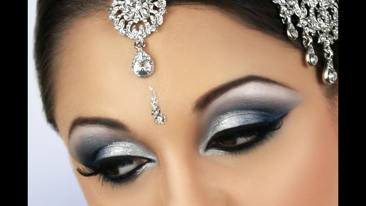 Bridal Eye Makeup
 silver and blue smokey eye bridal makeup