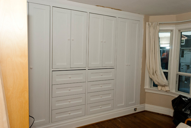 Built In Bedroom Cabinetry
 High Park two built in closets Traditional Bedroom