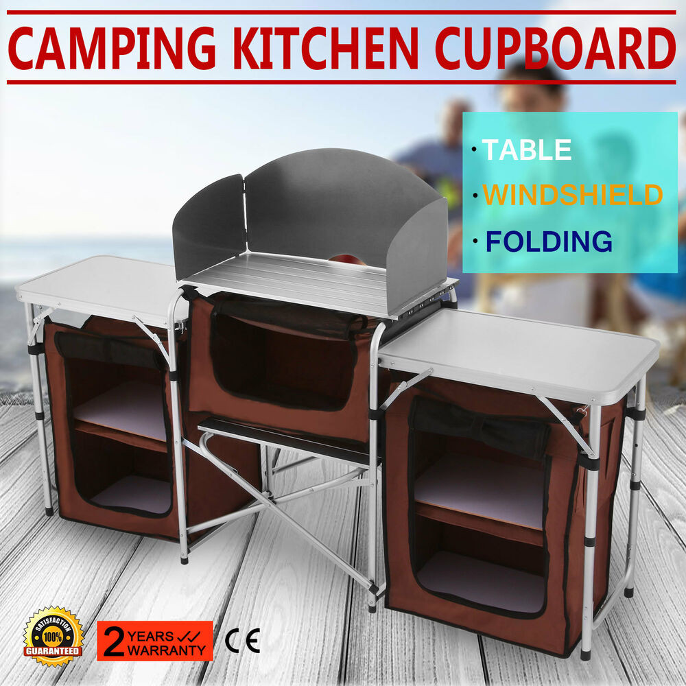 Camping Kitchen Storage
 Cabinet Camping Kitchen Portable Picnic Table Cooking Food