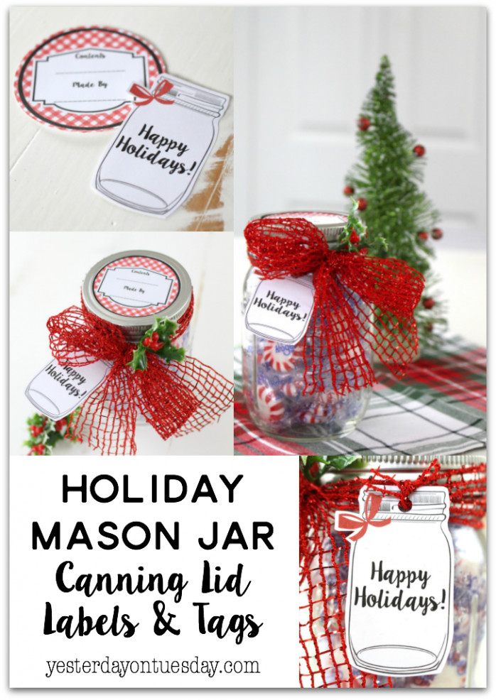 Canning Gift Ideas Holidays
 Holiday Mason Jar Canning Lid Labels and Tags