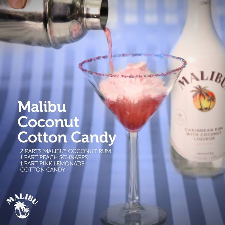 Cotton Candy Vodka Drinks
 Malibu Coconut Cotton Candy Alcoholic Drinks