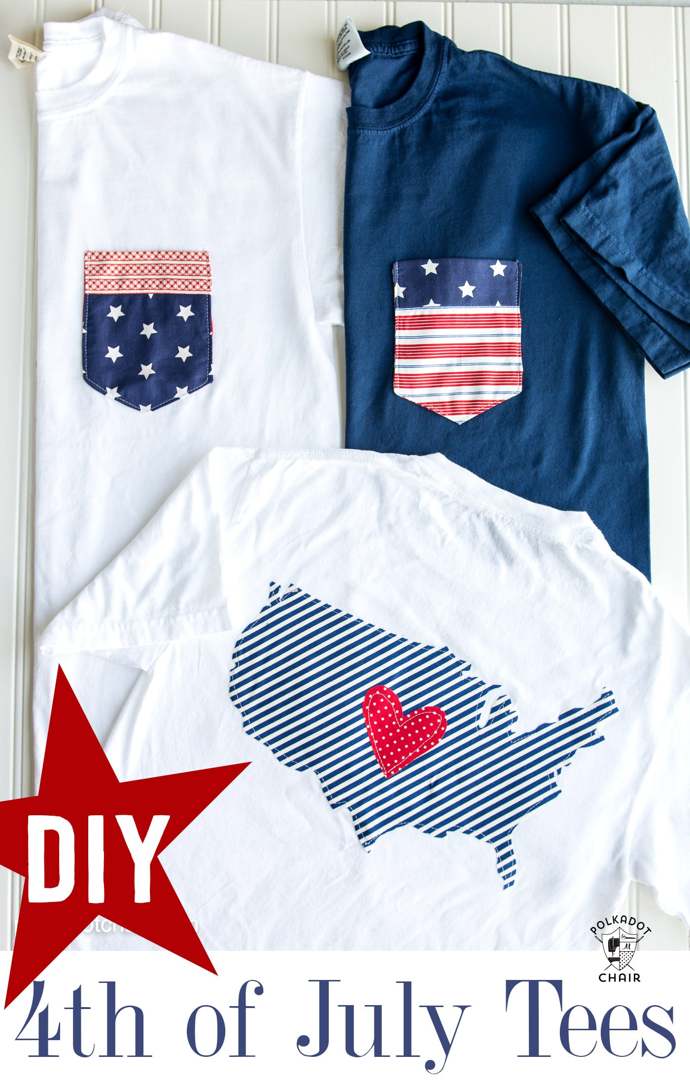 Diy Fourth Of July Shirts
 DIY Pocket 4th of July Shirts on polkadotchair