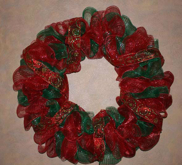 DIY Mesh Christmas Wreath
 DIY Christmas mesh wreath