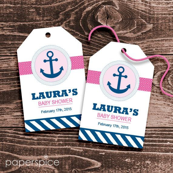 Diy Nautical Baby Shower Favors
 Personalized Nautical Anchor Baby Shower Favor Tags DIY