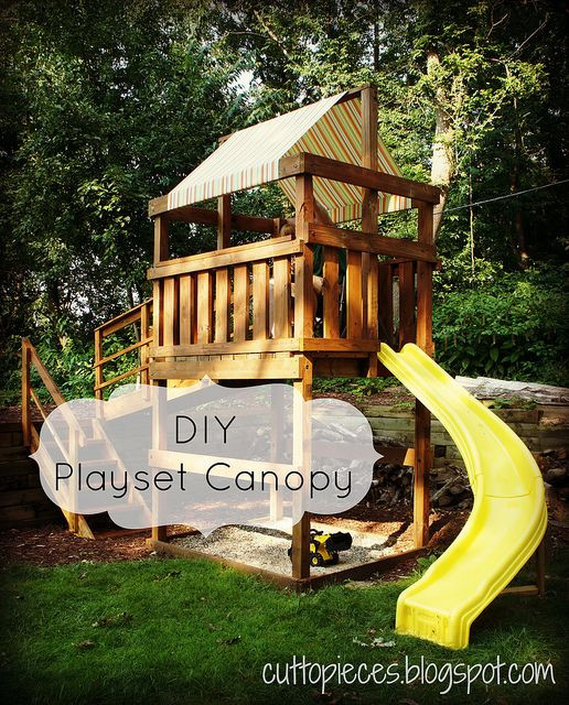 DIY Outdoor Playset
 DIY Playset Canopy by Cut To Pieces