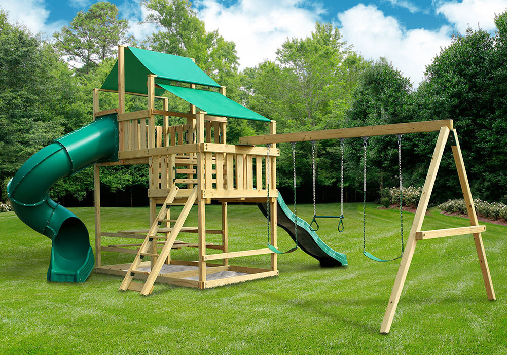 DIY Outdoor Playset
 Frontier Fort with Swing Set DIY Kit SwingSetMall