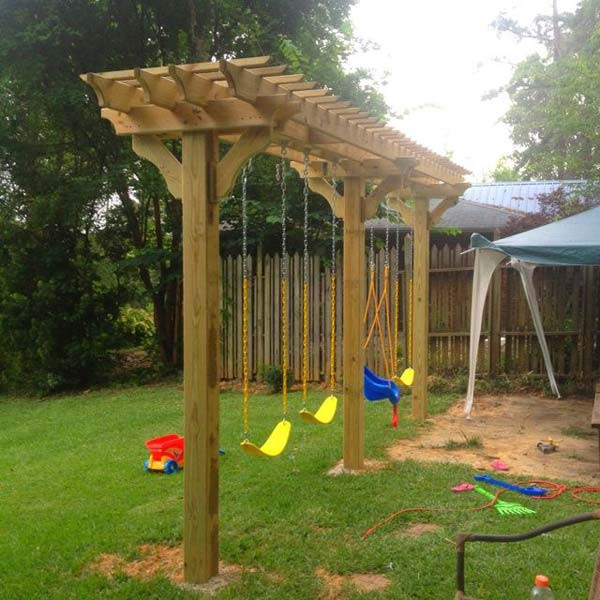 DIY Outdoor Playset
 Amazing 24 Inspiring DIY Backyard Pergola Ideas To