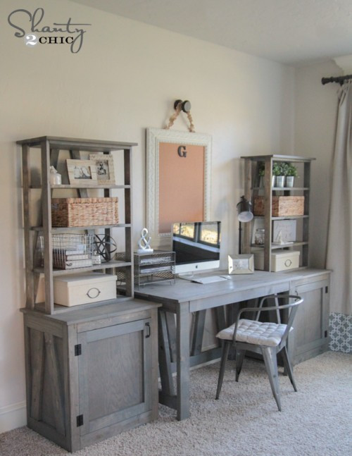 DIY Wood Desk Plans
 DIY Bookcase Shanty 2 Chic
