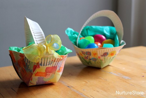 Easter Basket Arts And Crafts
 Paper plate Easter basket craft NurtureStore