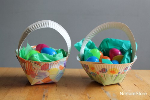 Easter Basket Arts And Crafts
 Paper plate Easter basket craft NurtureStore