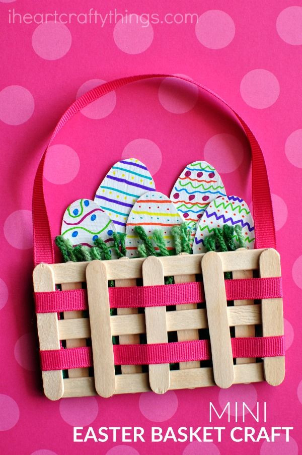 Easter Basket Arts And Crafts
 Craft Sticks Mini Easter Basket Craft