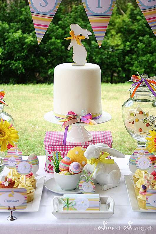 Easter Birthday Party Decorating Ideas
 Kara s Party Ideas Easter Dessert Table Decorations