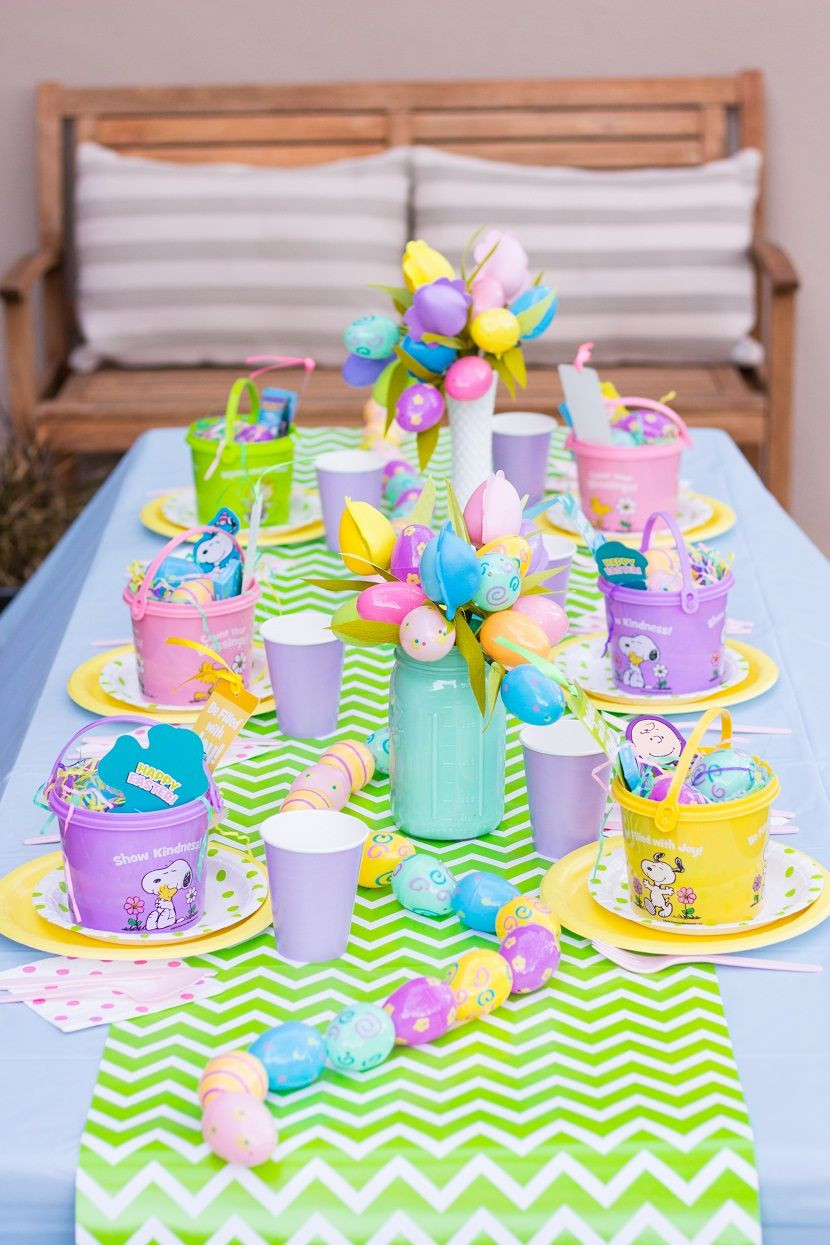 Easter Birthday Party Decorating Ideas
 Kids Simple and Colorful Table Decorations for Easter