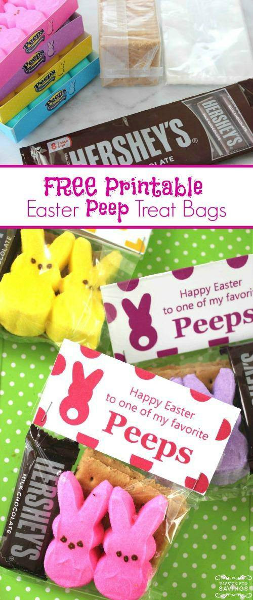 Easter Office Party Ideas
 FREE Printable Easter Peeps Bag Toppers