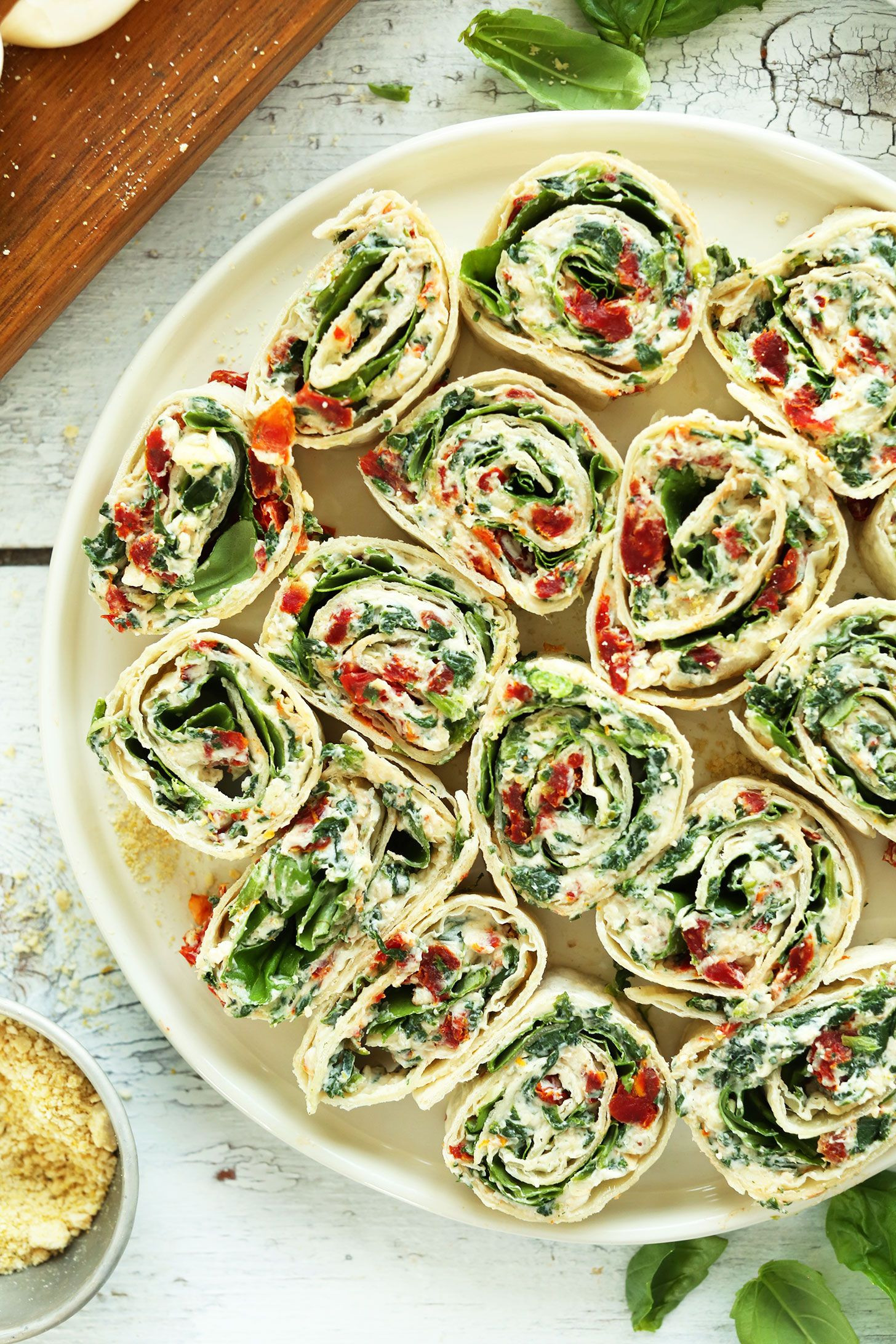 Easy Vegetarian Appetizers Finger Foods
 Sun Dried Tomato and Basil Pinwheels