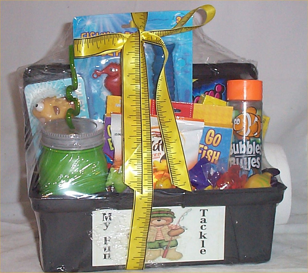 Fishing Gift Basket Ideas
 Tackle Box Kids Gift Basket Fun Fishing Gift Lure Kids Cup