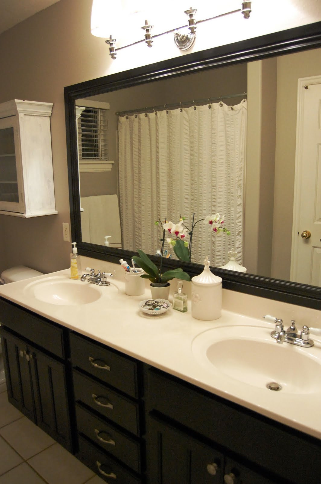 Framed Bathroom Mirrors
 Design Gal & Her Handyman bathroom mirror frame