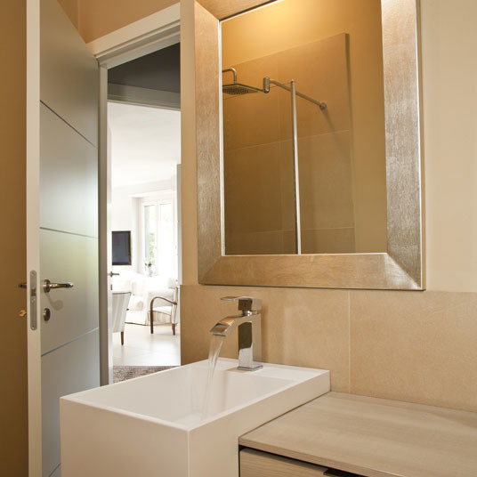 Framed Bathroom Mirrors
 Custom golden silver framed bathroom mirror Contemporary