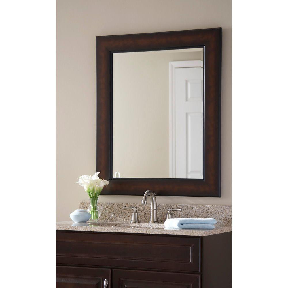 Framed Bathroom Mirrors
 Martha Stewart Living Maracaibo 36 in x 30 in Coppered