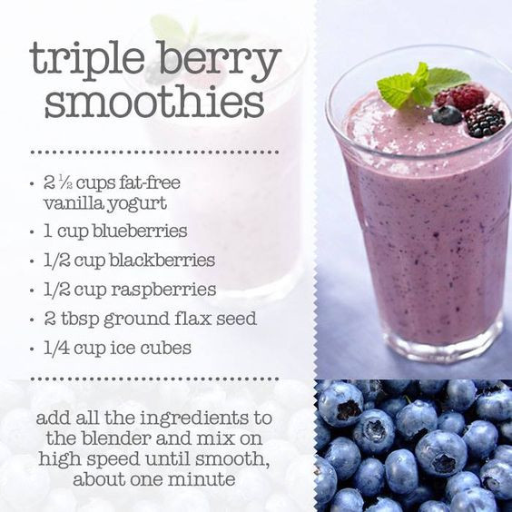 Fruit And Yogurt Smoothie Recipes
 Low Fat Triple Berry Smoothie Recipe