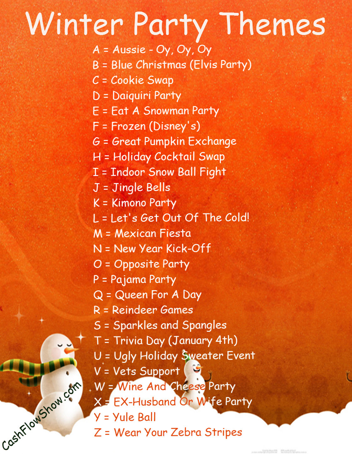 Fun Work Holiday Party Ideas
 Read A Z List To Find A Winter Party Theme For Your Event