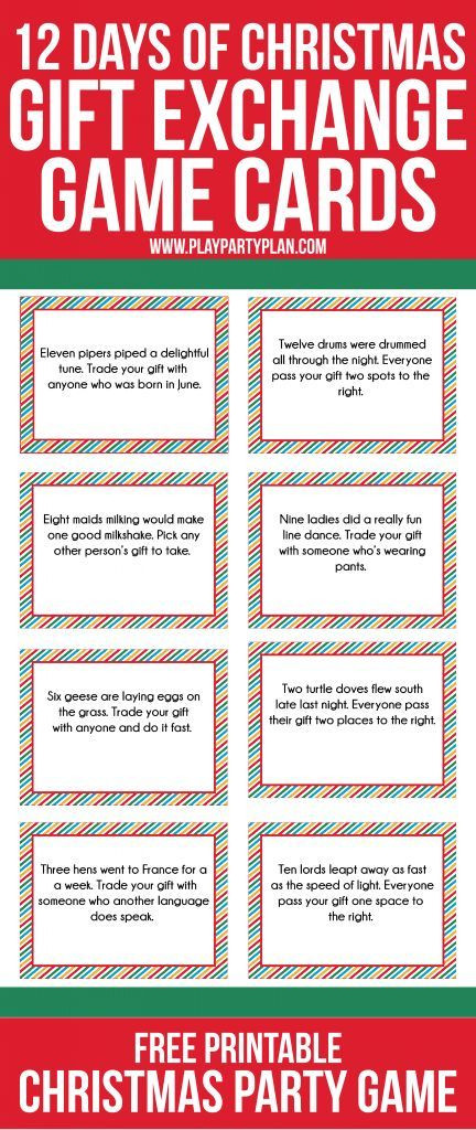 Funny Holiday Gift Exchange Ideas
 12 Days of Christmas Party Gift Exchange Game