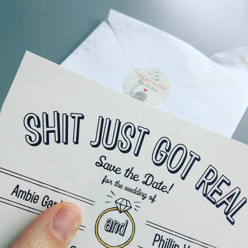 Funny Wedding Invitation Wording
 Shit just got real 20 clever and funny wedding