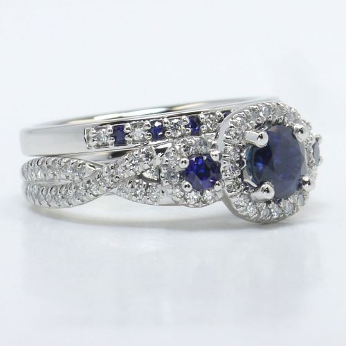 Gemstone Bridal Sets
 Diamond and Sapphire Gemstone Bridal Set