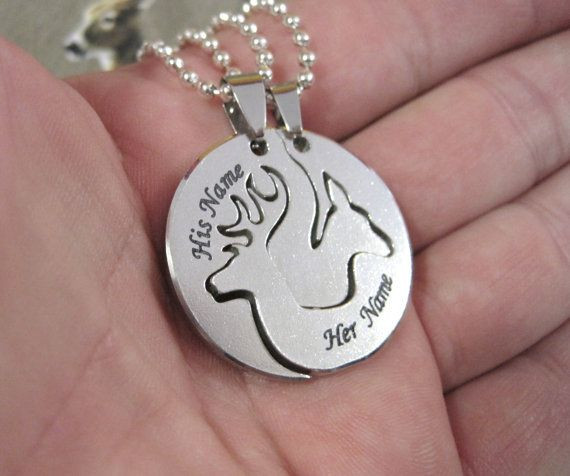 Girlfriend Jewelry Gift Ideas
 Buck and doe necklace for boyfriend girlfriend deer
