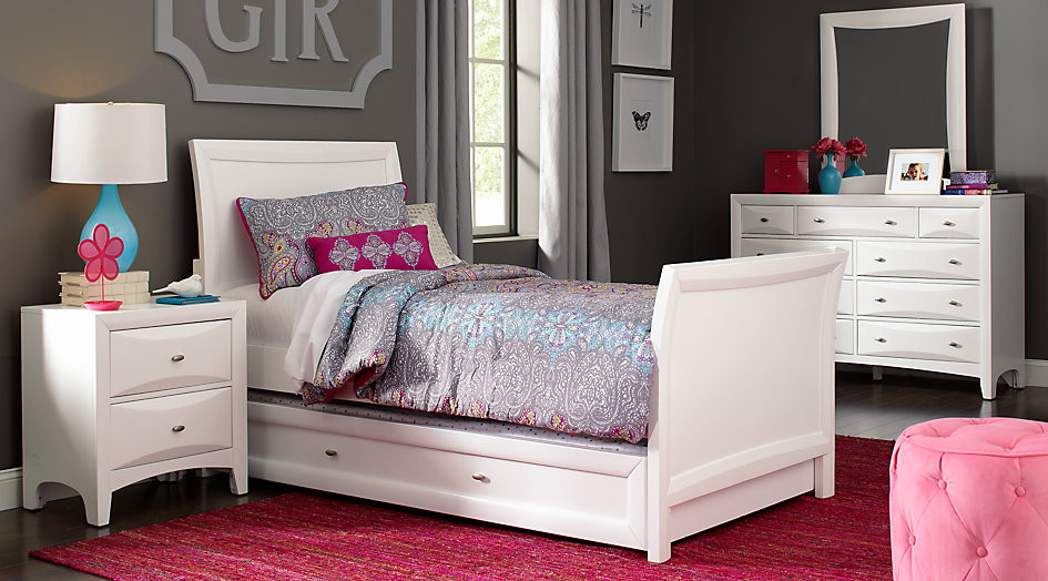 Girls Full Bedroom Sets
 Ivy League White 6 Pc Full Sleigh Bedroom Teen Bedroom