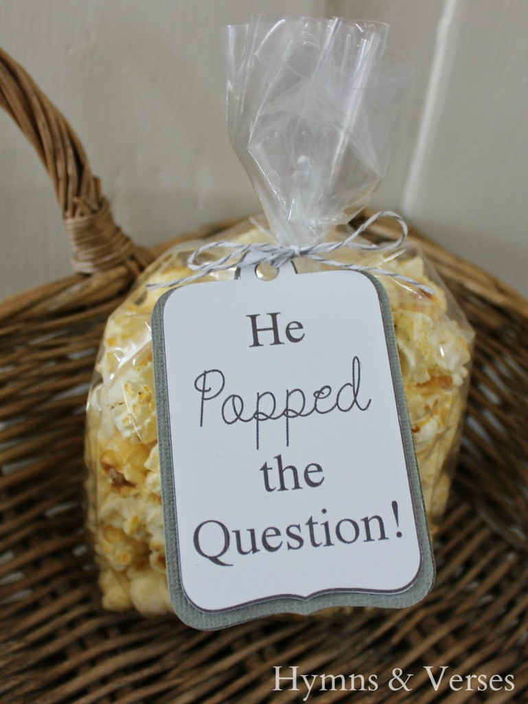 Good Ideas For Engagement Party Gifts
 Engagement Party and He Popped the Question Tags Hymns