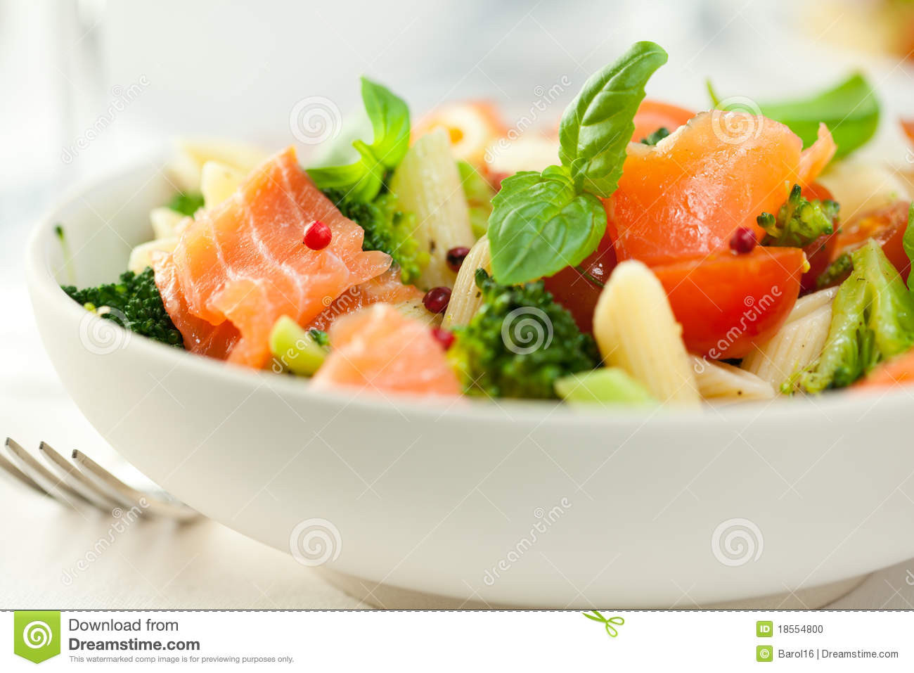 Gourmet Macaroni Salad
 Gourmet Pasta Salad With Smoked Salmon Stock Image