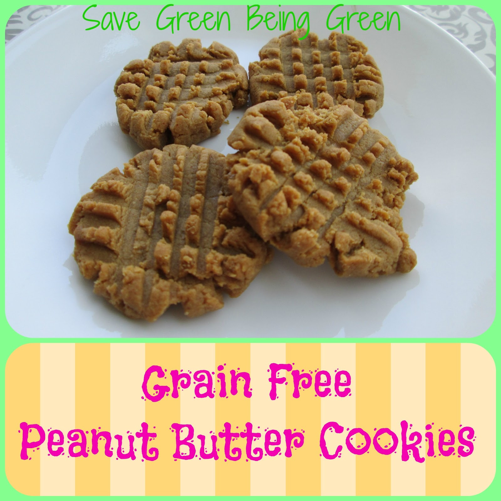 Grain Free Peanut Butter Cookies
 Save Green Being Green Grain Free Paleo Peanut Butter Cookies