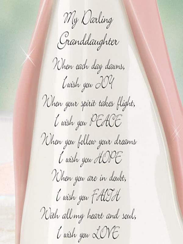 Grandmother Granddaughter Quotes
 "Darling Granddaughter I Wish You" Angel Figurine