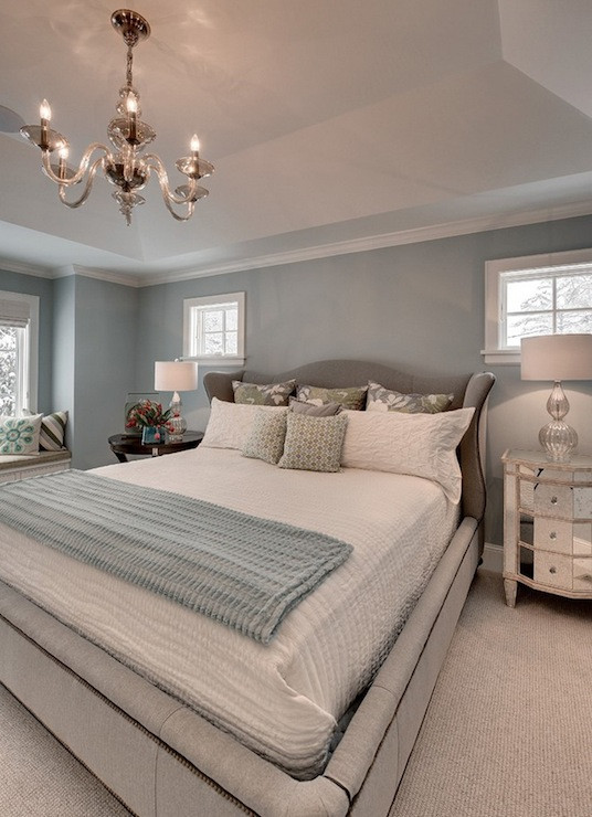 Grey Paint Bedroom
 Blue and Gray Bedroom Contemporary bedroom Great