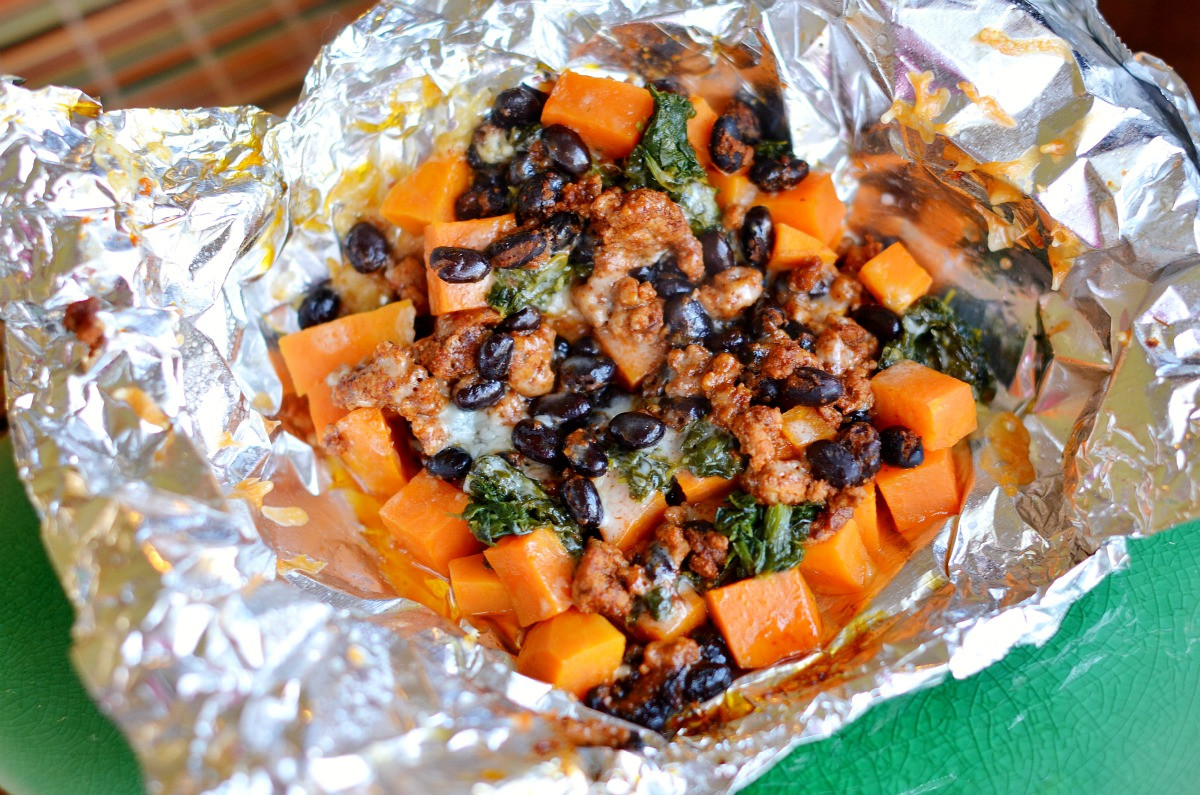 Ground Beef Foil Packets
 Sweet Potato Foil Packet Tacos — Three Many Cooks