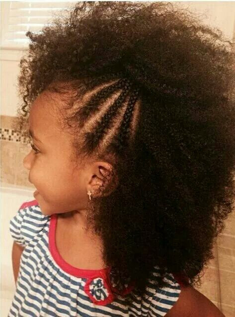 Hairstyles For Natural Little Girl
 Cute braids and curls natural hair little girls