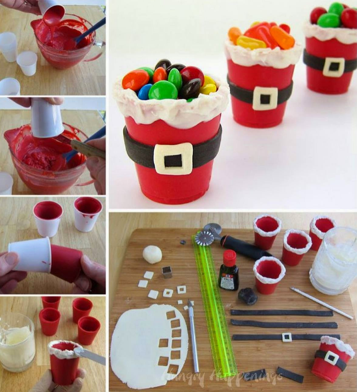 Homemade Holiday Gift Ideas
 Edible Santa Suit Candy Cups