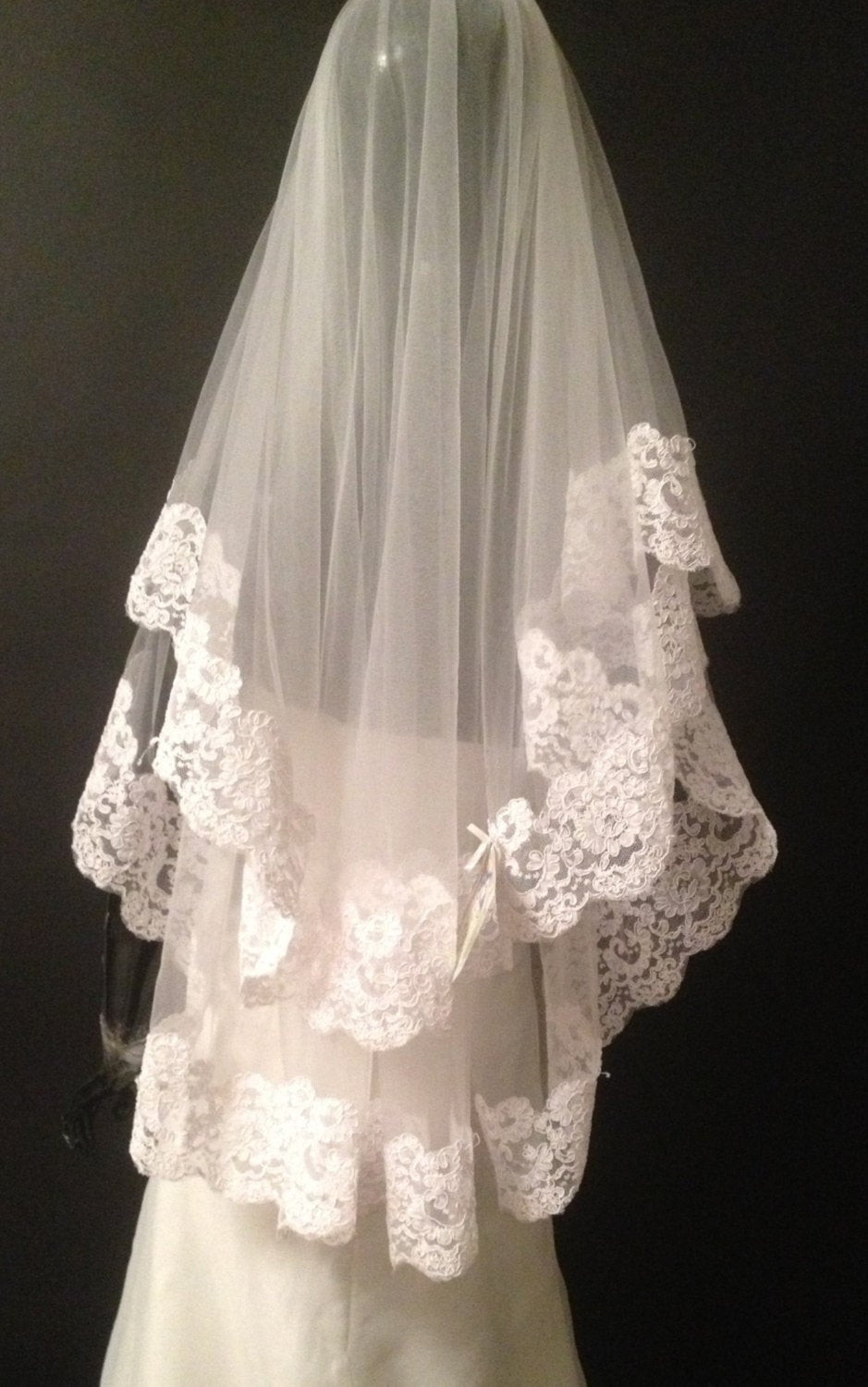 Ivory Veils Wedding
 Lace wedding veil Bridal veil White lace veil Ivory lace