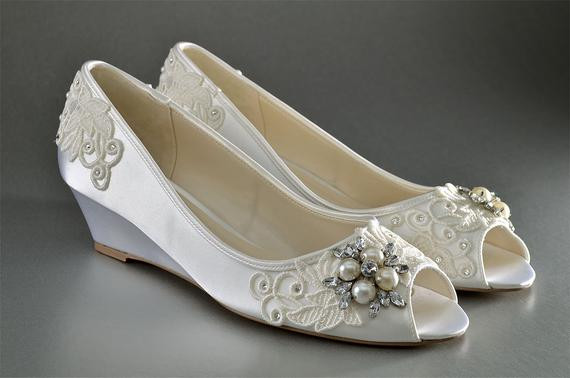 Lace Wedge Wedding Shoes
 Wedding Shoes Lace Wedge Wedding Shoes Custom Wedding Shoes