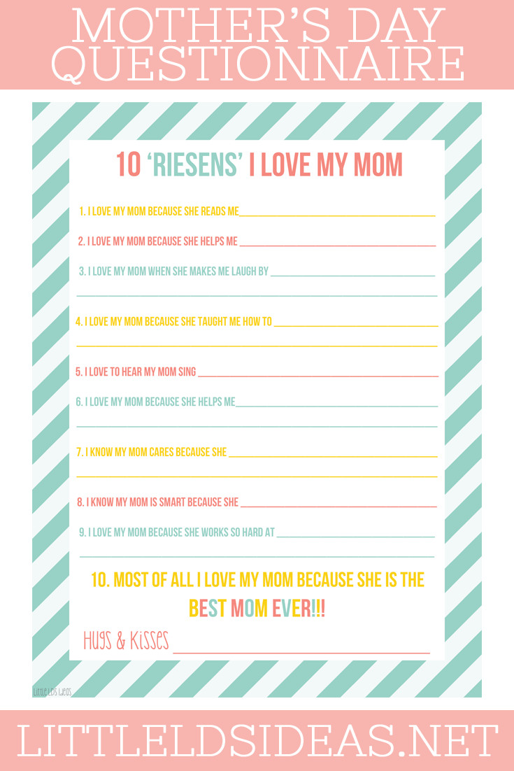 Lds Mothers Day Gift Ideas
 Mother s Day Questionnaire & Gift Idea